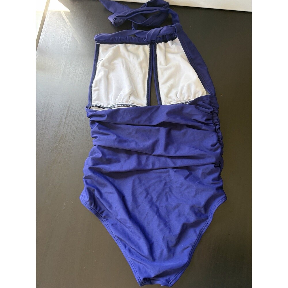 B2prity Cobalt Blue Slimming Halter One Piece Swimsuit Size Small NWOT Tummy - Picture 2 of 4